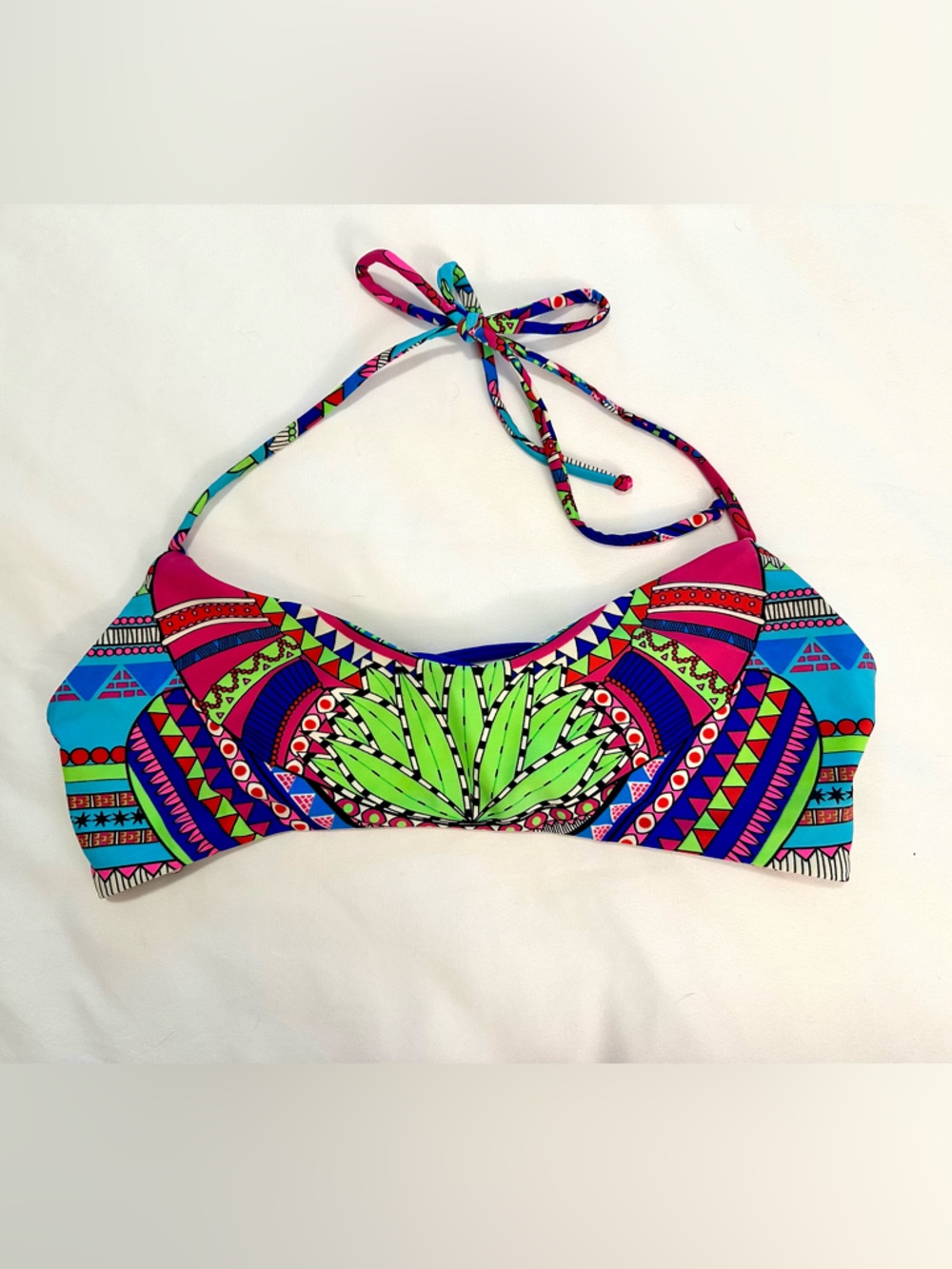 Mara Hoffman Multicolor Strappy Tribal Print Bikini Top